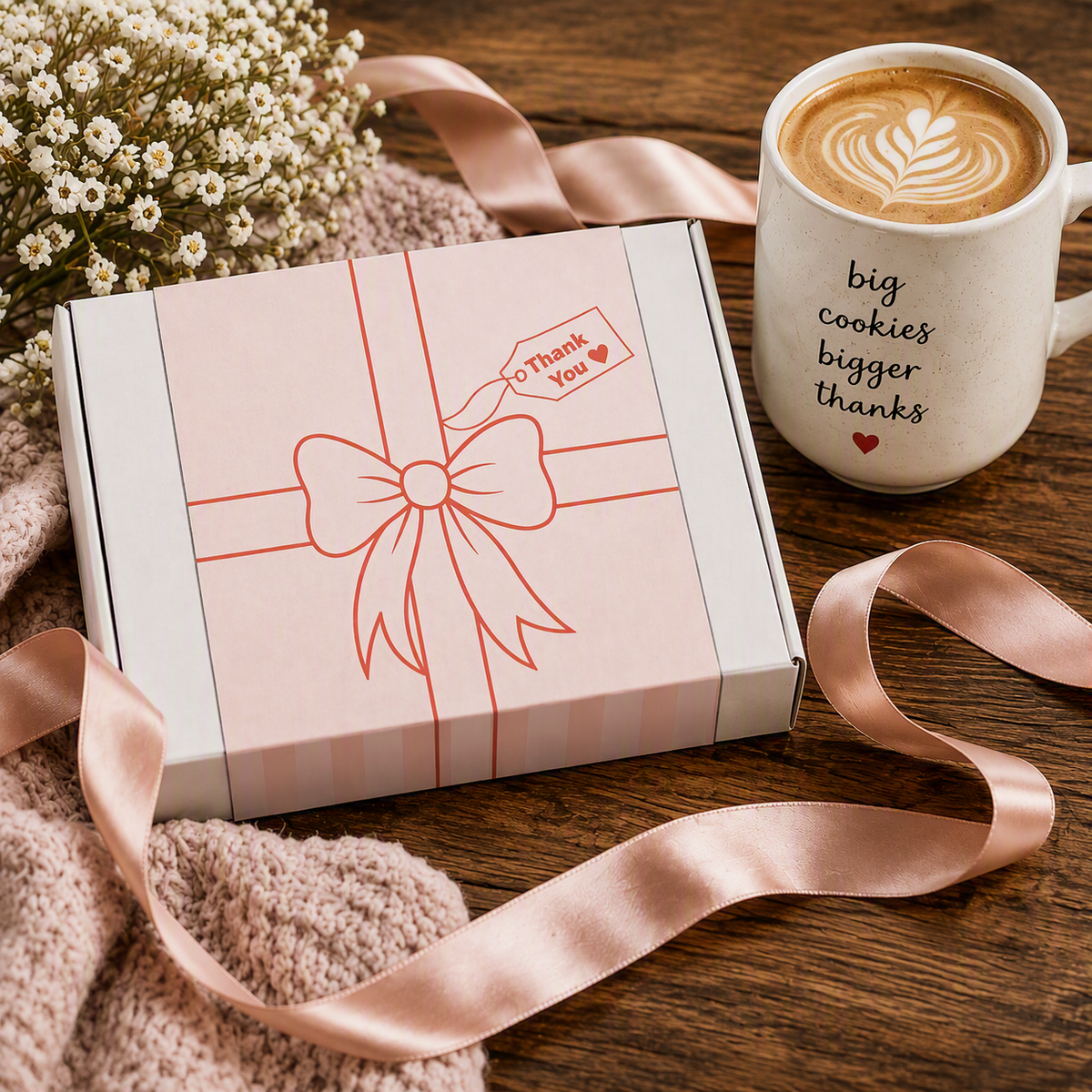 Thank You Cookie Gift Box – 6 or 12 Cookies